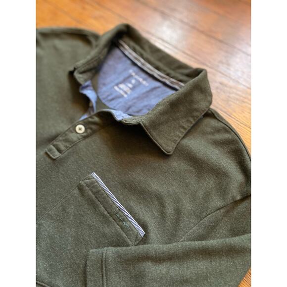TAHARI Thick Green Cotton Polo Mens sz XL - Picture 1 of 7